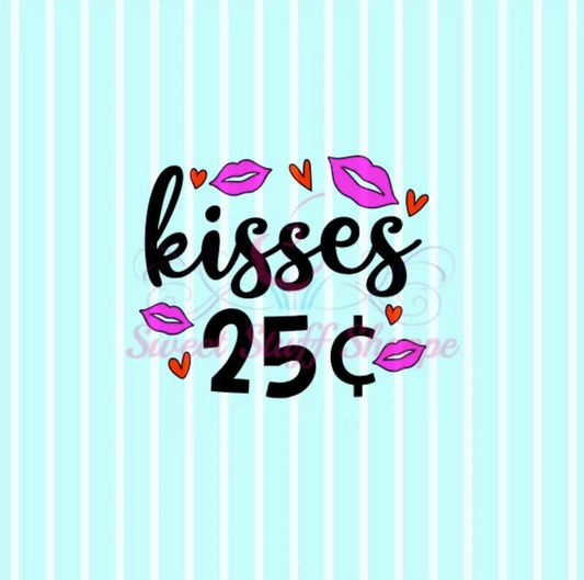 KISSES 25 CENTS, Silk Screen, Cookie Silk Screen, Silk Screen Cookie Stencil, Mesh Stencil, Cookie Stencil, Custom Silk Screen