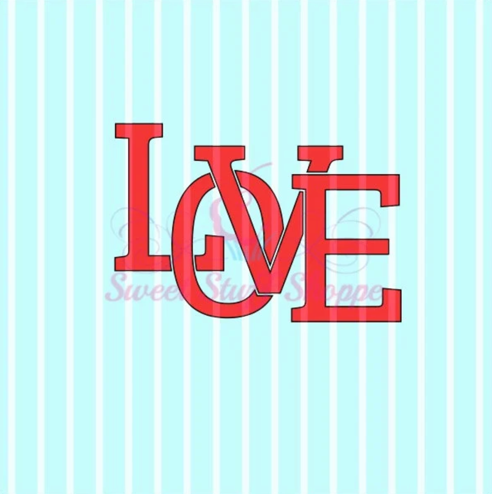 LOVE, Silk Screen, Cookie Silk Screen, Silk Screen Cookie Stencil, Mesh Stencil, Cookie Stencil, Custom Silk Screen