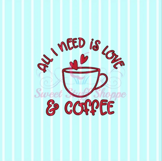 LOVE AND COFFEE, Silk Screen, Cookie Silk Screen, Silk Screen Cookie Stencil, Mesh Stencil, Cookie Stencil, Custom Silk Screen