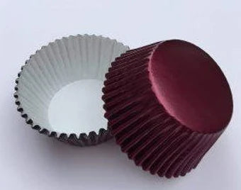 BURGUNDY FOIL Cupcake Liners